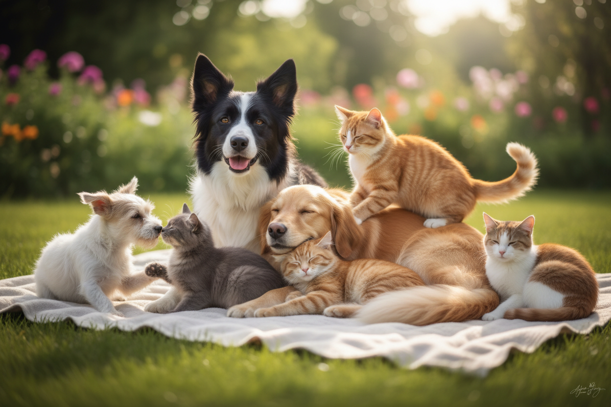 image of multiple cats and dogs